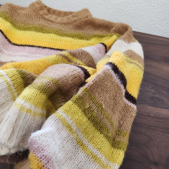 Striped Mohair Knit Pullover Sweater - Picture 4 of 10